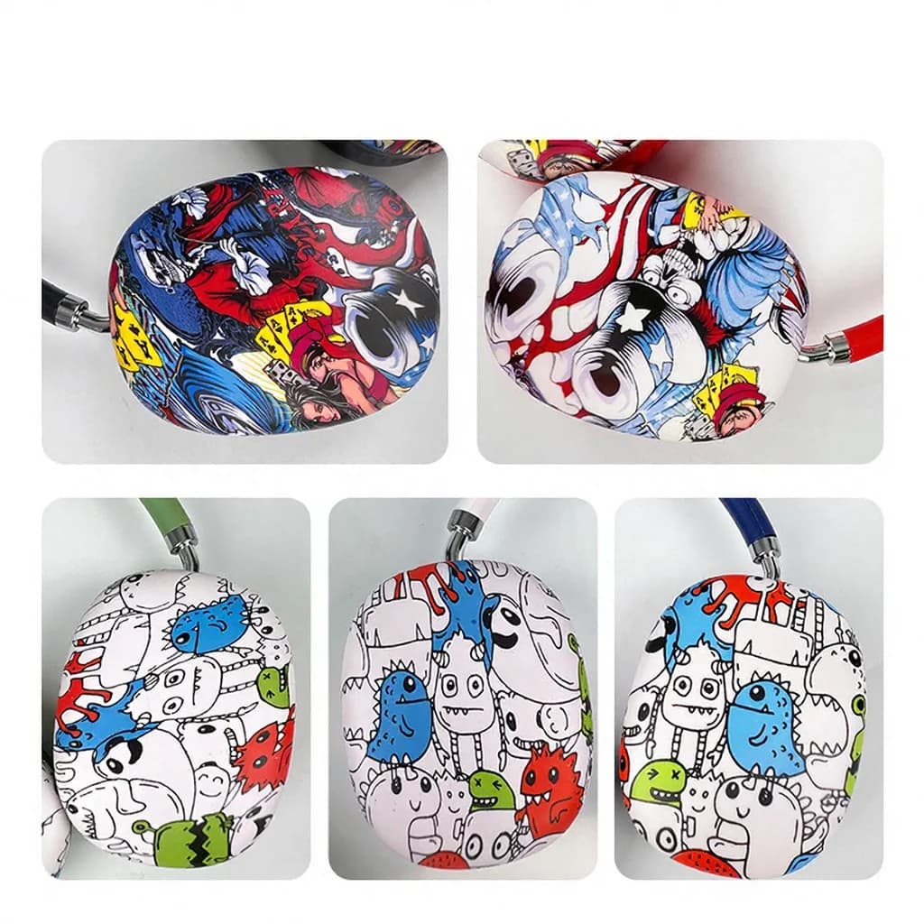 Graffiti slúchadlá cez uši s Bluetooth, FM rádiom a slotom na TF kartu