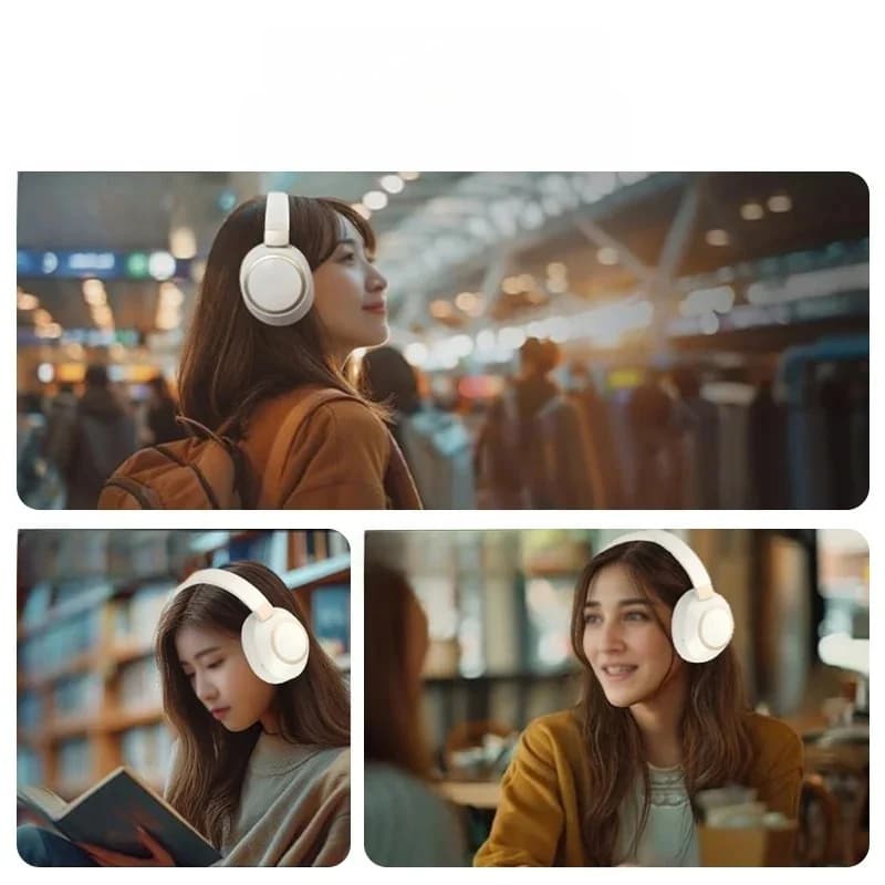Bezdrôtové Bluetooth slúchadlá nad uši s aktívnym potlačením hluku, stereo