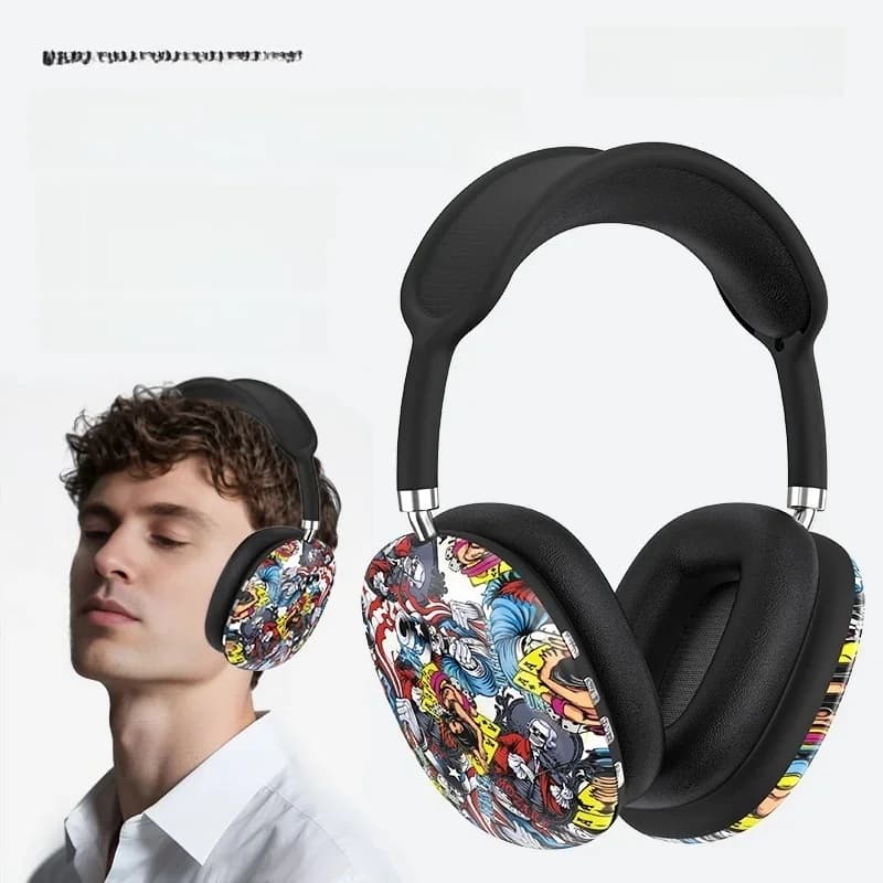 Graffiti slúchadlá cez uši s Bluetooth, FM rádiom a slotom na TF kartu