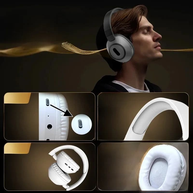 Bezdrôtové slúchadlá cez uši s Bluetooth a dlhou výdržou batérie