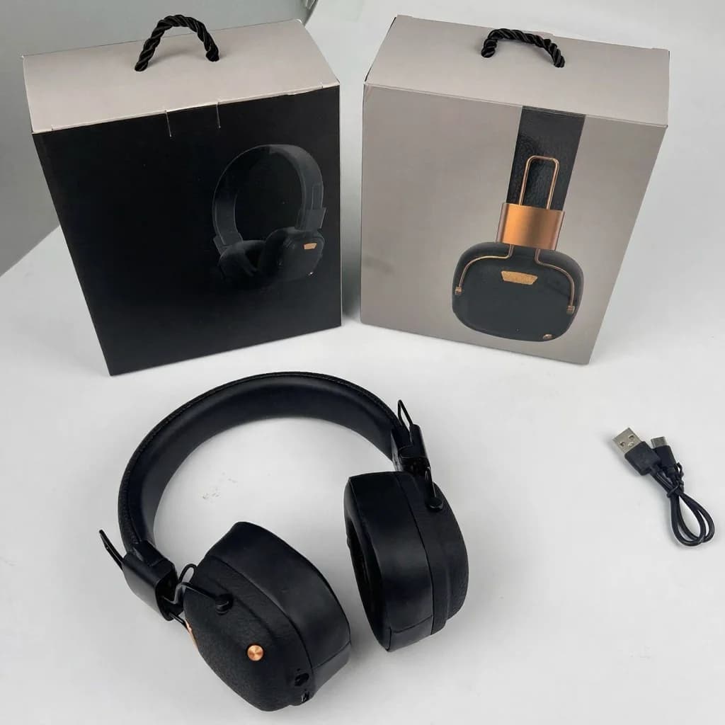 Retro bezdrôtové Bluetooth slúchadlá cez uši s režimami zvuku EQ