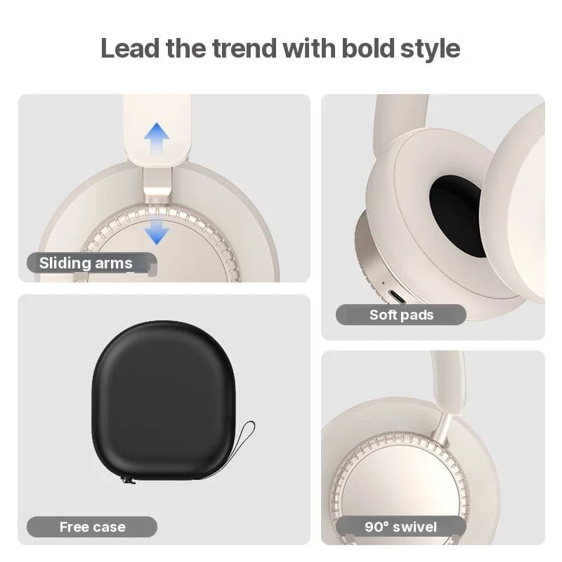 Bezdrôtové Bluetooth slúchadlá s ANC a mikrofónom