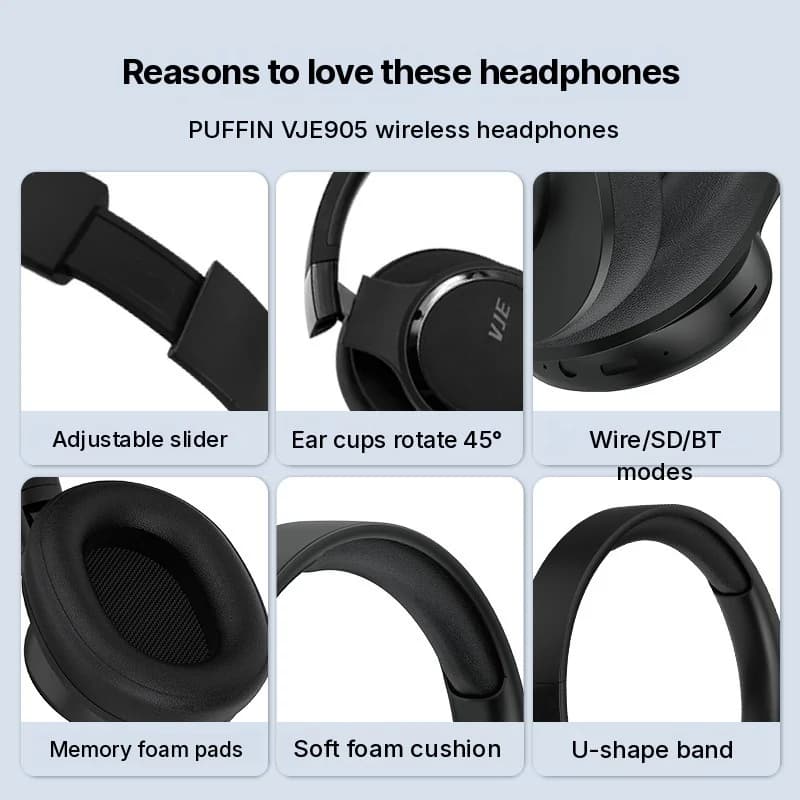 Bezdrôtové slúchadlá cez uši s dlhou výdržou batérie a Bluetooth 5.4