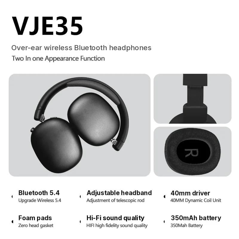 Bezdrôtové Bluetooth slúchadlá cez uši s FM rádiom a slotom na TF kartu