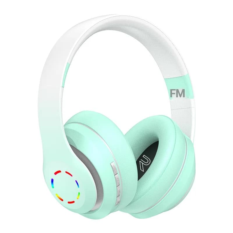 Bezdrôtové nadhlavné slúchadlá s LED osvetlením a FM rádiom