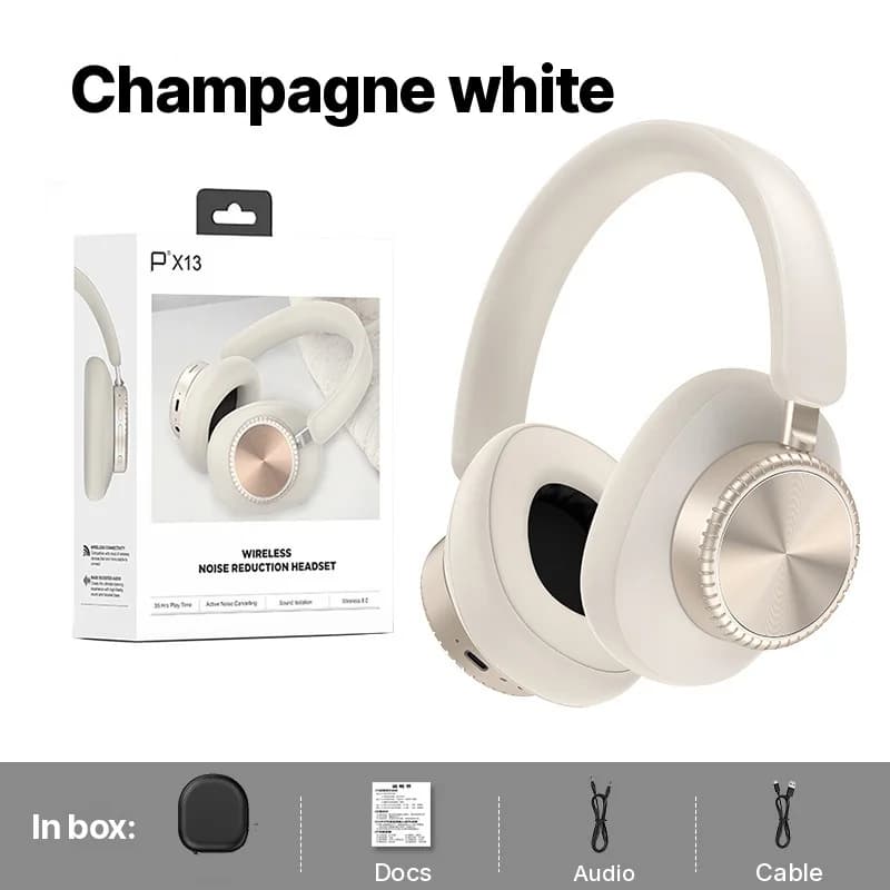 Bezdrôtové Bluetooth slúchadlá cez uši s potlačením hluku a puzdrom