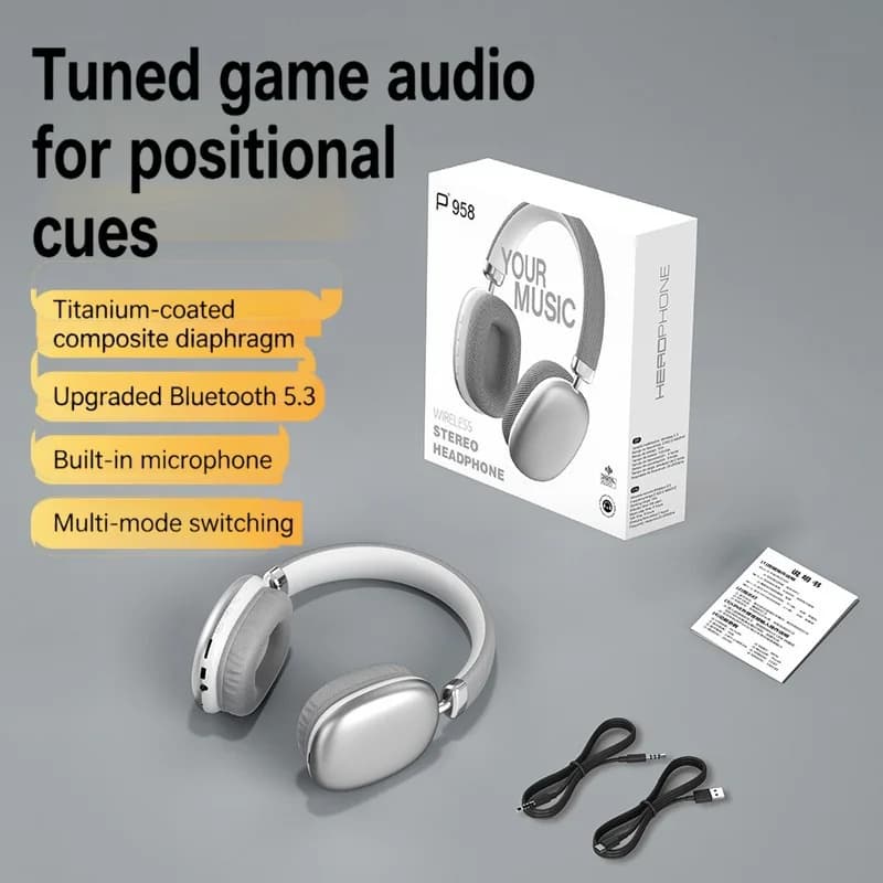 Bezdrôtové slúchadlá cez uši s FM rádiom a slotom na TF kartu