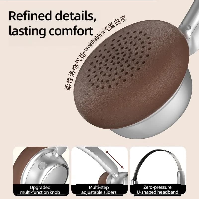 Retro bezdrôtové slúchadlá s Bluetooth, kovovým čelenkom a dlhou výdržou