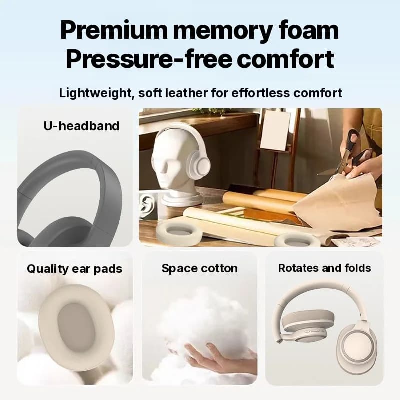 Bezdrôtové slúchadlá cez uši s aktívnym potlačením hluku a Bluetooth 5.4