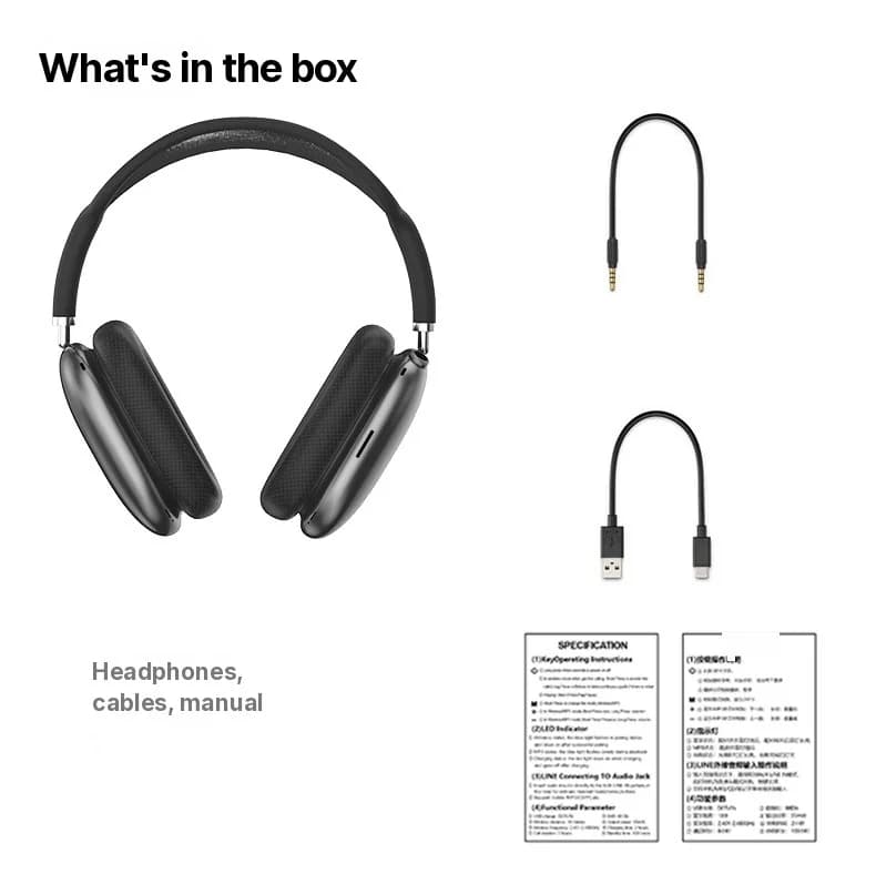 Slúchadlá cez uši Bluetooth 5.4 s otočným ovládačom a FM rádiom