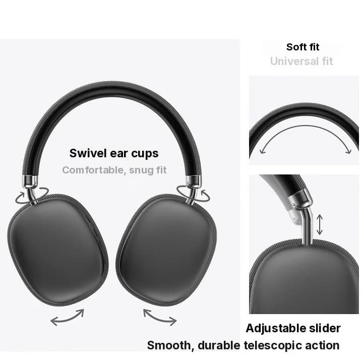 Bezdrôtové Bluetooth slúchadlá cez uši s hlbokými basmi a nabíjaním Type-C