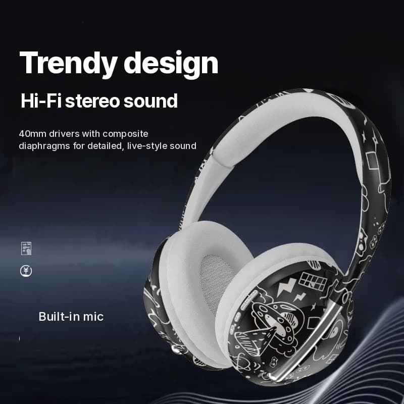 Slúchadlá s náušníkmi Bluetooth s slotom na TF kartu a bezdrôtovým pripojením