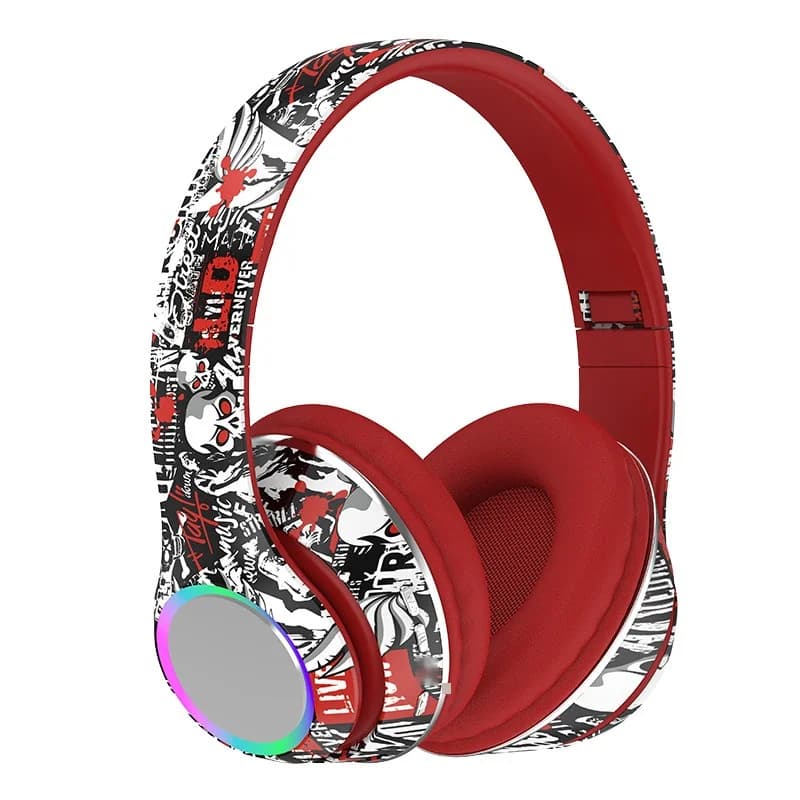 Bezdrôtové slúchadlá na uši s FM rádiom, slotom na TF kartu a skladacím dizajnom
