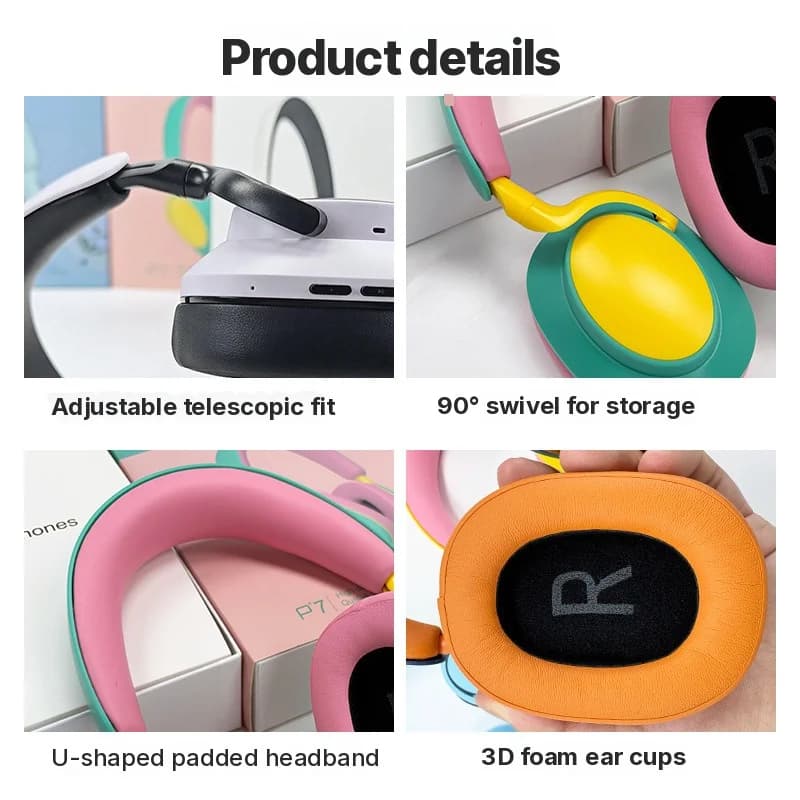 Bezdrôtové slúchadlá cez uši s mikrofónom, FM rádiom a USB-C