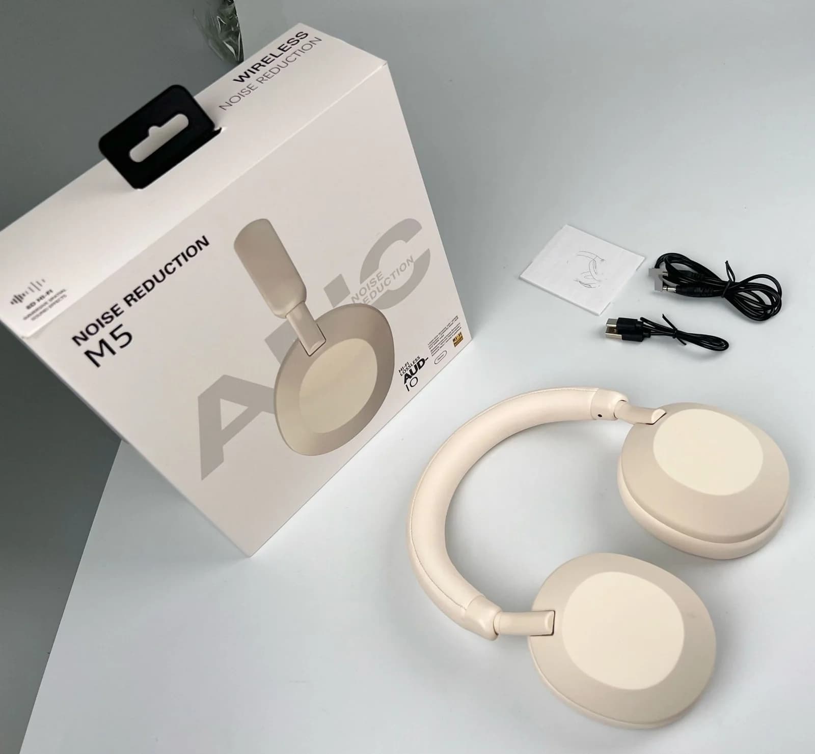 ANC bezdrôtové Bluetooth slúchadlá cez uši s aktívnym potlačením hluku