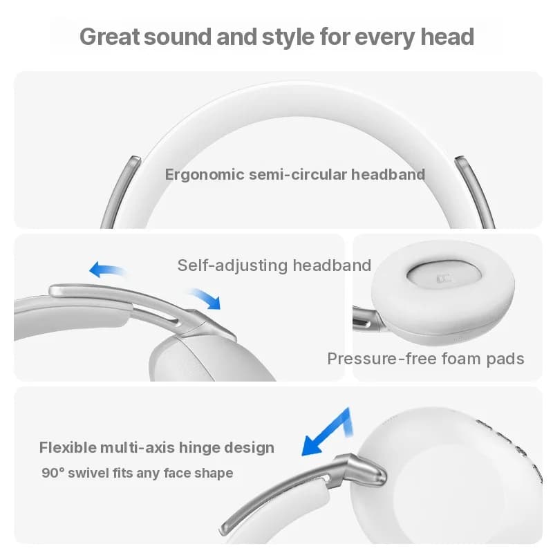 Bezdrôtové slúchadlá cez uši s Bluetooth a aktívnym potlačením hluku