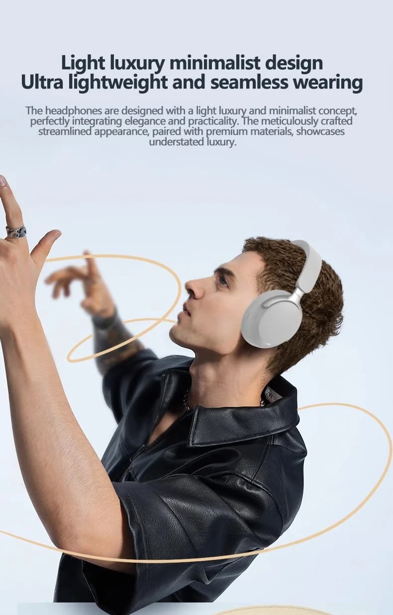Bezdrôtové Bluetooth slúchadlá na uši s 3D stereo zvukom a dlhou výdržou