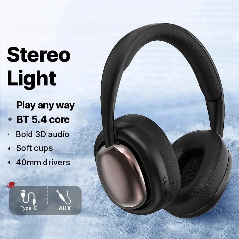 Bezdrôtové Bluetooth slúchadlá cez uši s mikrofónom a 40 mm meničmi