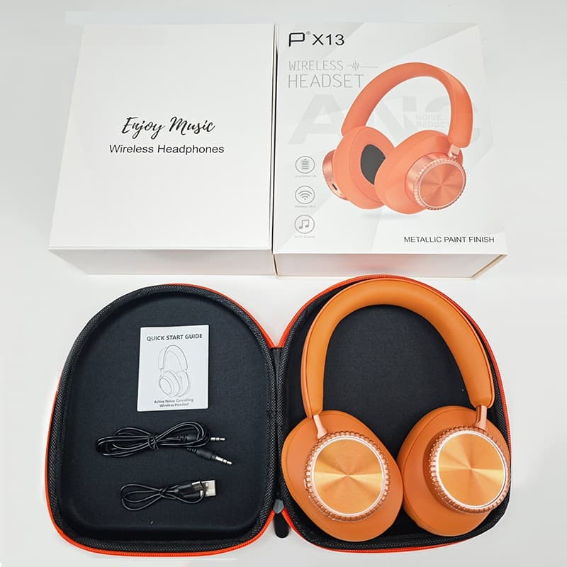 Bezdrôtové Bluetooth slúchadlá cez uši s potlačením hluku a puzdrom